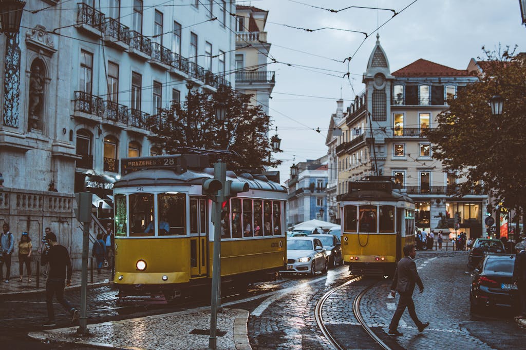 Lisbon Tram. Scenic View.
